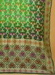 Shaded Green Khadi Chiffon Festive Saree